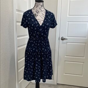 No Boundaries Navy Floral Midi Dress